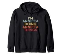 Annetta Name Annetta Personalized Name First Given Felpa con Cappuccio