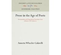 Annette Wheeler Cafarelli Prose in the Age of Poets (Copertina rigida)