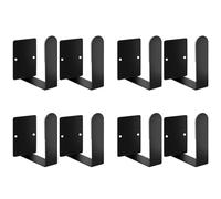 ANNGY Supporto per Coperchio, Porta padelle e pentole, Acciaio Inossidabile 3M a Parete autoadesiva Coperchio Pan Rack (Set di 4) Lunghezza Regolabile Liberamente (Nero)
