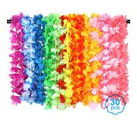Annhao 30 pezzi Ghirlanda hawaiana Collane Hawaiane Multicolori Fiori Ghirlande per Estate Beach Costume Ghirlande, Vacanze Matrimoni spiagge, Spiaggia a Tema Decorazioni per Feste Fiori Bomboniere