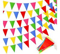 Annhao 50 Metri 120 Bandierine Triangolari Colorate Feste festone Striscione Bandiere Ghirlanda Decorazioni per Festa Compleanno Matrimonio Natale Giardino Esterno Decorazioni