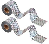 Annhao 90m x 5 cm Nastro Repellente Antiuccelli Riflettente, olografico, per spaventare Gli Uccelli, per Proteggere Balcone Orto Piante - Argento