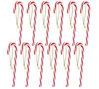 Annhao Decorazioni Albero di Natale, 12 Pezzi Plastica Candy Cane di natalizie per Attaccatura in Albero di Natale Wall Home Party Decorazioni Ornamenti (con Cordino)