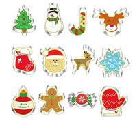 Annhao Formine per Biscotti Natale, 12 Pezzi Acciaio Inox Stampi per Biscotti Natalizie con Albero di Natale, Omino di Pan di Zenzero, Babbo Natale e Renna, Fiocco di Neve, Pupazzo di Neve ecc..