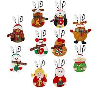 Annhao Portaposate di Natale 10 pezzi, Decorazioni Natalizie Portaposate Babbo Natale Portaposate Costume per Coltello e Forchetta Casa per Natale Party Decorazione per Tavolo