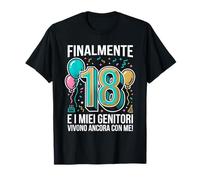Anni 18 Finalmente Maggiorenne Divertente Maglietta