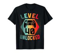 Anni 40 Compleanno regalo videogiochi level 40 unlocked Maglietta