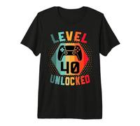 Anni 40 Compleanno Regalo Videogiochi Level 40 Unlocked Maglietta Premium