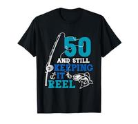 Anni 50 Compleanno Pesca Uomo 50 And Still Keeping It Reel Maglietta