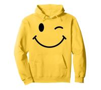Anni '70 giallo sorriso faccia felice occhiolino sorridente positivo retrò Felpa con Cappuccio