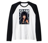 Anni '80 Grandi Capelli Glam Girl Maglia con Maniche Raglan