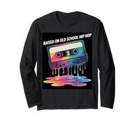 Anni '90 Hip Hop Graphic Cassette Musica Old School Hip Hop Rap Maglia a Manica