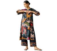 ANNI Designer Kurta Palazzo Donna Viscosa Viscosa Stampa Dritta, multicolore, M