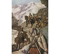 Annibale che attraversa le Alpi nel 218 a.C. sulla strada per invadere l'Italia durante la seconda guerra punica. Dopo un'opera di Charles Winter. Stampa poster di Ken Welsh (11 x 16)