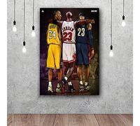 Annick Goutal Kobe Bryant Michael Jordan Lebron James Pittura su Tela Poster da Parete E Stampe Immagine di Opere d'Arte per La Decorazione del Soggiorno (1,30x45cm(con Cornice))