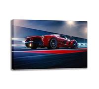Annick Goutal Quadro Moderno Ferrari Laferrari CGI Red Supercar Arte Muraria Poster di Auto Sportive su Tela per Camera da Letto Stanza di Casa Decor (1,60_x_90_cm(Senza Cornice))