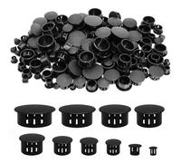 Annickee 150 Pezzi Tappi Copriforo, Tappi per Fori in Plastica Neri, 10 Misure 6/8/10/12/14/16/18/20/22/25mm, Tappo Copriforo Nero, Tappini Decorative per Cassetto, Armadio, Tappini per Mobili