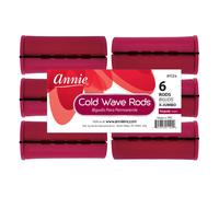Annie Jumbo Cold Wave Rods con elastico per arricciare i capelli e permanente, set da 3 pezzi, colore bordeaux, confezione da 6, 18 pezzi