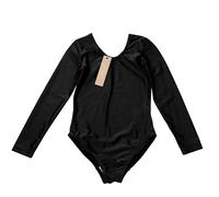 Anniel 8100 - Body Ginnastica Artistica Bambina Ragazza a Maniche Lunghe 100% Made in Italy, Body Ginnastica Ritmica, Danza Classica (Disponibile in Cotone o Lycra, Taglie dalla 30 alla 46)