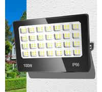 ANNIFUNLY Faretto LED da Esterno, 100W 10000LM Faro LED 6500K Bianca Fredda, IP66 Impermeabile Faretti LED Esterno per Garage Cortile Giardino Terrazza