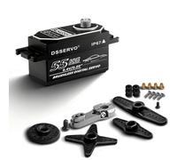 ANNIMOS Servo brushless RC a basso profilo da 55 kg, programmabile ad altissima velocità (0,09 s) e coppia elevata (61 kg @ 8,4 V), custodia e ingranaggi in metallo, impermeabile, motore di sterzo