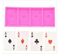ANNIUP, stampo per carte da gioco in silicone, riutilizzabile, per cioccolatini, teglie antiaderenti, decorazione per torte, sapone, torte, pane, pasticcini, pasticcini, zucchero