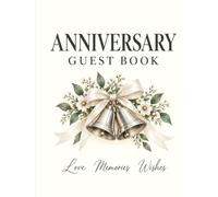 Anniversary guest book with silver bells on the front hardcover blank lined