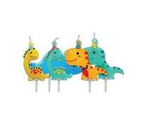 Anniversary House AHC223 - Candele di compleanno per torte, motivo: dinosauro, confezione da 5 pezzi, multicolore