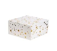 Anniversary House Confezione da 12 scatole per torte natalizie da 25,4 cm, stampa a stella dorata, 12,7 x 26 x 26 cm, J074AMZ, carta