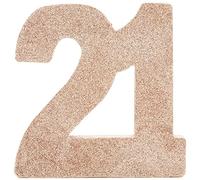 Anniversary House- Number 21 Tavolo Glitterata | Centrotavola Decorazione per Compleanno | Ricordo per Feste, Oro Rosa, 20 cm, H122