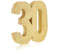 Anniversary House- Number 30 Tavolo Glitterata | Centrotavola Decorazione per Compleanno | Ricordo per Feste, Oro, 20 cm, H102