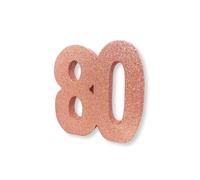 Anniversary House- Number 80 Tavolo Glitterata | Centrotavola Decorazione per Compleanno | Ricordo per Feste, Oro Rosa, 20 cm, H128