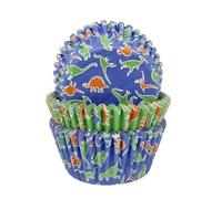 Anniversary House Pirottini per cupcake, 75 pezzi, in carta oleata, motivo dinosauro, J136, colore: bianco