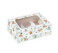 Anniversary House Scatola per cupcake ufficiale Beatrix Potter™ Peter Rabbit™ con finestra, inserto rimovibile a 6 fori, facile da montare, confezione regalo, qualità robusta, 7,5 x 16 x 23 cm, J200