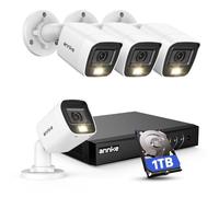 ANNKE 1080P Kit Videosorveglianza Esterno, 3K Lite AI DVR 8 Canali, 1TB HDD | Riconoscimento Persone/Veicoli,4x2MP Telecamera Analogica da Esterno,Visione Notturna a Colori,Avviso Email con Immagini,IP67