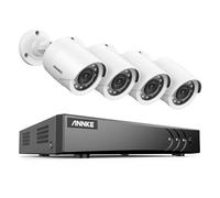 ANNKE 1080P - Videocamera di sorveglianza esterna cablata senza hard disk, 3K Lite 8CH H.265+ DVR Recorder con riconoscimento di persone e veicoli, 4 telecamere di sorveglianza a colori da esterno da
