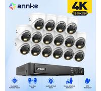 ANNKE 16CH 4K CCTV Kit di videosorveglianza 16PCS Audio bidirezionale 8MP Smart Dual-Light POE Sistema di sicurezza per telecamera esterna