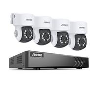 ANNKE 2MP Analogiche Kit Telecamere Videosorveglianza con Rilevamento AI Umani/Veicoli, DVR 8 Canali 3K Lite, 4 Telecamere PT Cablate 1080P con Rotazione 350° e Inclinazione 90°, NO HDD