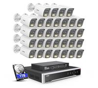 ANNKE 32 canali, 12 MP, H.265 + NVR PoE, set di telecamere di sicurezza IP, 32 pezzi, 4 K/8 MP, fotocamera IP di sicurezza, 24/7 per casa e funzionamento, EXIR, lenti da 4,0 mm (1 TB HDD)