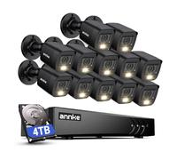 ANNKE 3K 16 Canali DVR Kit Telecamere Videosorveglianza con Audio/Microfono, 12x 5MP Telecamera con Doppia Luce, AI Rilevamento Persone/Veicoli, Visione Notturna a Infrarossi/Colori, 4TB HDD