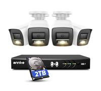 ANNKE 3K/5MP Lite AI DVR 8 Canali con 2TB HDD per Registrazione 24/7, 4x 1080P Telecamere Cablate con Audio Bidirezionale e Visione Notturna a ColoriSistema di Sicurezza, Avviso Email con Immagini