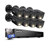 ANNKE 3K Kit Videosorveglianza Esterno Cablato, 3K Lite DVR 8 Canali e 8x 5MP Telecamere con Doppia Luce e Audio, AI Rilevamento di Persone e Veicoli, Visione Notturna a Colori, IP67, 1TB HDD