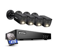 ANNKE 3K Kit Videosorveglianza Esterno Cablato con Audio, 3K Lite DVR 8 Canali e 4x 5MP Telecamere con Doppia Luce, AI Rilevamento di Persone e Veicoli, Visione Notturna a Colori, IP67, 4TB HDD