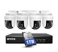 ANNKE 3K PT Kit Telecamere Videosorveglianza Cablate per Esterni con Audio | 4X 3K 355°Pan/90°Tilt Telecamere, 5MP Lite DVR 8 Canali, Rilevamento IA di Persone/Veicoli, 1TB HDD,Visione Notturna IR 100ft