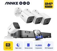 Annke 4CH DVR 4K Telecamera di sicurezza bullet cablata aggiuntiva con visione notturna IR IP67 impermeabile per sistema di videosorveglianza CCTV 4CH NVR 4Pcs Camera