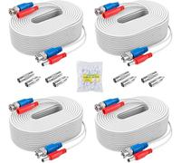ANNKE 4pcs 30m / 100ft Cable de Video DC Power HD/AHD/TVI Premade All-in-One BNC Video Extensión Cable para Cámara CCTV DVR Sistema de Seguridad Grabadora de Vigilancia, Blanco