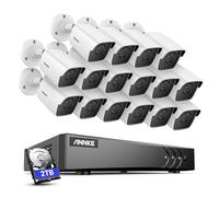 ANNKE 5MP Kit Videosorveglianza Esterno, Rilevamento Uomo/Veicolo, DVR 16CH 2TB + 16x Telecamere da Esterno, Visione Notturna Infrarossa, Impermeabile IP67, 24-7 Recording, Accesso Remoto