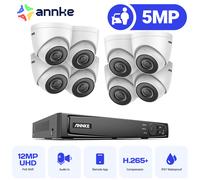 ANNKE 5MP POE telecamera di sicurezza 16CH NVR con microfono Visione a infraross