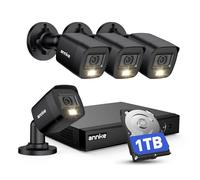 ANNKE 8CH 3K Lite DVR con Rilevamento Persone/Veicoli, 4x 1080P Visione Notturna a Colori Telecamere Bullet Kit Videosorveglianza con Hard Disk 1TB, Allarme Email con Immagini, Registrazione 24/7