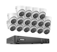 ANNKE H500 16CH 4K PoE Wired Surveillance System, con H.265+ NVR, 16 telecamere IP esterne da 5 MP, senza HDD, Smart IR+100FT EXIR visione notturna, IP67, resistente alle intemperie, per interni ed